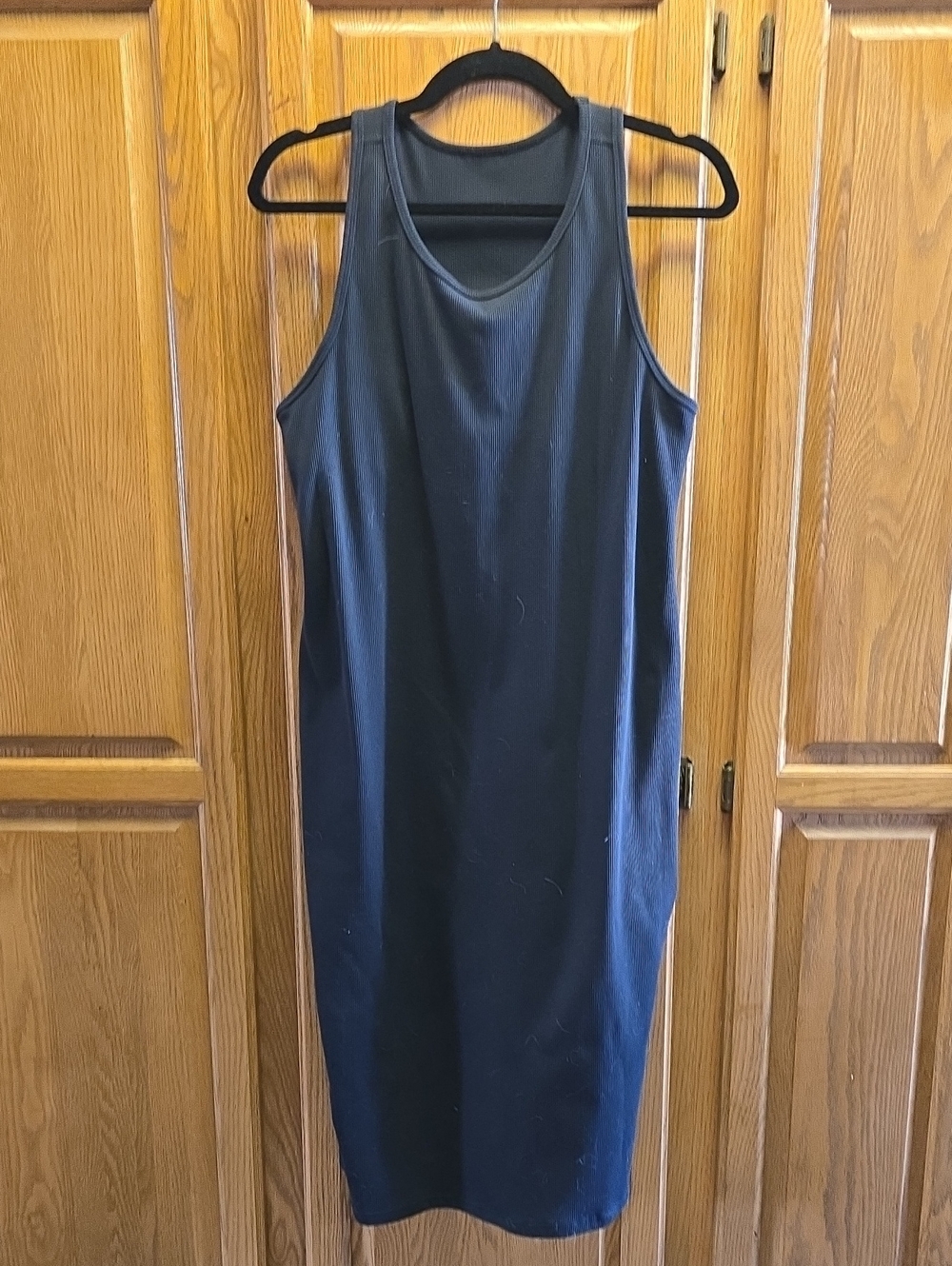 Black BodyconTank Dress - Women's, Built In Bra, Single Side Zip, Size Large